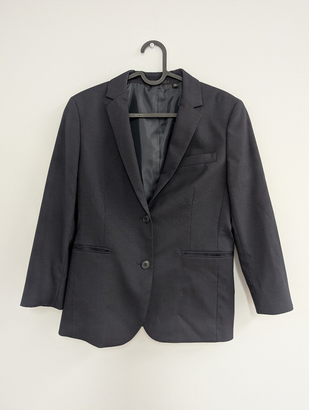 Uniqlo Women's Navy Blue Blazer Tailored Two-Button Jacket